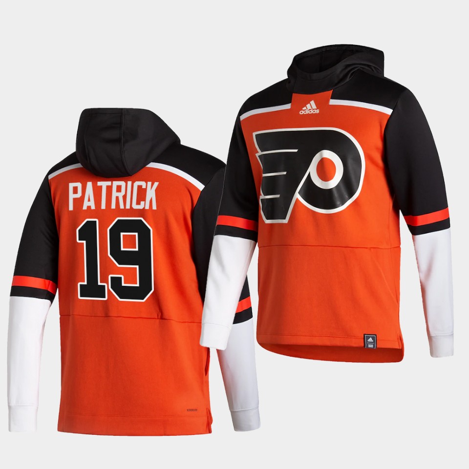 Men Philadelphia Flyers #19 Patrick Orange NHL 2021 Adidas Pullover Hoodie Jersey->columbus blue jackets->NHL Jersey